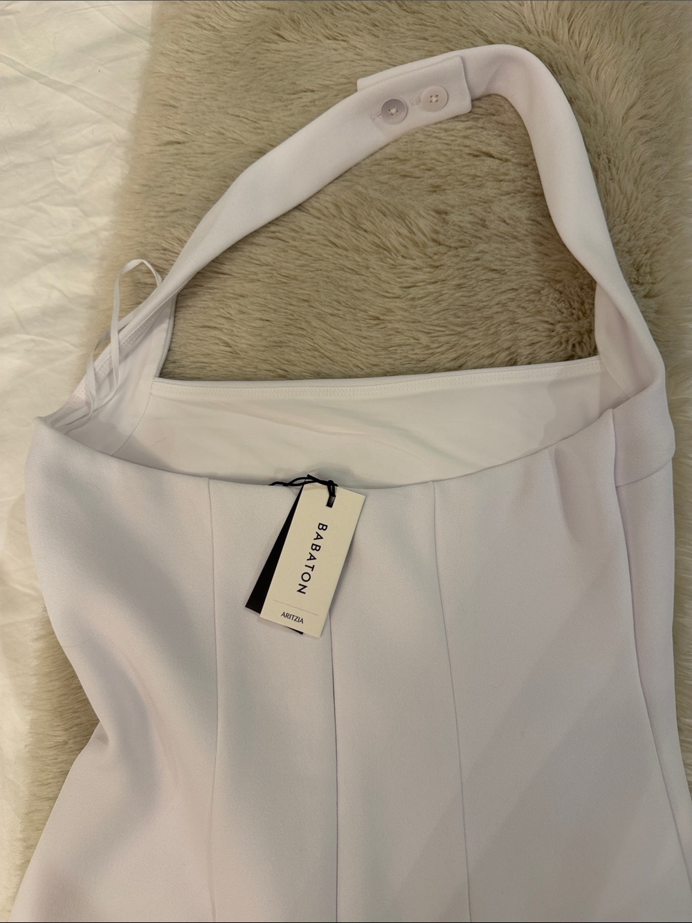 Aritzia Figure Knit White Halter Mini Dress - Women's S NWT - Picture 10 of 14